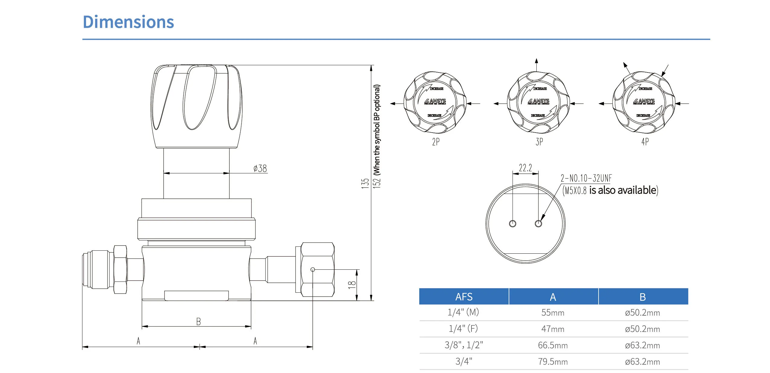 Регулятор AMFLO UHP AU22 Материал: Код S (Body-SUS316L VAR; Poppet, Nozzle, Gland-SUS316L; Diaphragm-Hastelloy®C-22; Seat: PCTFE); Поверхность 0.13 um; 2х портовый, вх. давл. 20.6 бар, CV-1.1