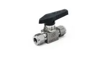 Шаровой кран AMFLO, SS-BV11,  угловой, нержавеющий SS316L, 206 bar, 2-х портовый / Ball valve SS-BV11 two elbow ports