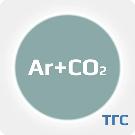Техническая газовая смесь Аргон (Ar) 95% (6.0) + Диоксид углерода (CO2) (4.5) (остальн.) в баллоне 5л. 150 бар соединение DIN 6 (W21,8x1/14'')