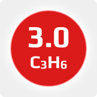 Пропилен (C3H6) 3.0 (99,9%) в баллоне 5л (2кг) соединение W21,8х1/14'' LH (DIN1) (с баллоном)