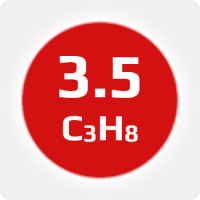 Пропан (C3H8) 3.5 (99,95%) в баллоне 50л (20кг) соединение W21,8х1/14'' LH (DIN1) (c баллоном)